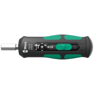 Wera 7515 Kraftform Safe-Torque Speed draaimomentschroevendraaier, 2-6 Nm, 1/4" x 2,0 Nm x 3,0 Nm x 4,0 Nm x 5,0 Nm x 6,0 Nm x 147.5 mm - 05075815001