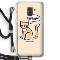 Miauw: Samsung Galaxy A8 (2018) Transparant Hoesje met koord