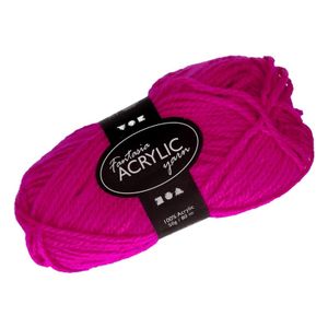 Fuchsia acryl 3-draads garen 80 meter