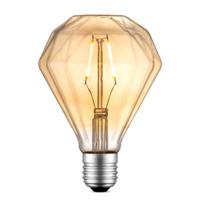 Edison Vintage LED filament lichtbron Diamond - Amber - D95 9.5/9.5/13.5cm - geschikt voor E27 fitting - 2W 160lm 2700K - warm wit licht