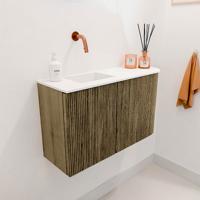 Toiletmeubel Mondiaz Joya | 71.6 cm | Meubelkleur Dusk | Faye wastafel Talc Links | Zonder kraangat(en) Toiletmeubel Mondiaz Joya | 71.6 cm | Meubelkleur Dusk | Faye wastafel Talc Links | Zonder kraangat(en)