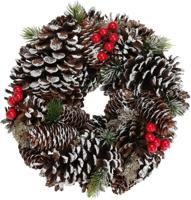 Decoratieve krans 25 cm met sneeuw Decoratieve krans 25 cm met sneeuw