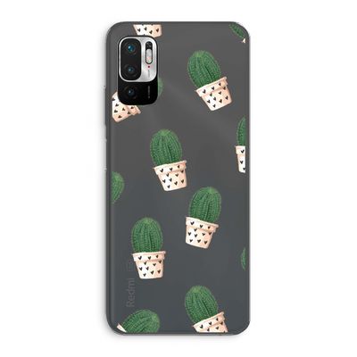 Cactusprint roze: Xiaomi Redmi Note 10 5G Transparant Hoesje