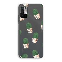 Cactusprint roze: Xiaomi Redmi Note 10 5G Transparant Hoesje