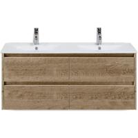 Dante Badmeubelset 120 cm - Natuur Eiken - Keramische Wastafel Wit Enjoy