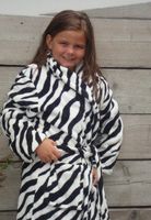 badjas kind Little Zebra met sjaalkraag