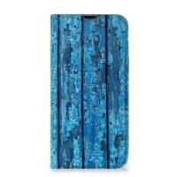 iPhone 13 Pro Max Book | Wallet Case | Wood Blue