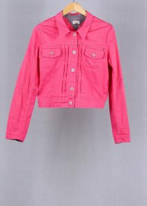 Hilfiger Denim Pink vintage denim jacket in size XS for Unisex