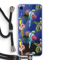 Kleurrijke papegaaien: Honor Play 8A Transparant Hoesje met koord