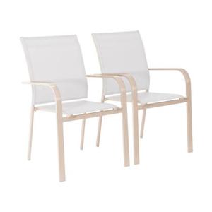 sweeek - Stapelen tuinstoelen van aluminium en textileen (Set van 2)