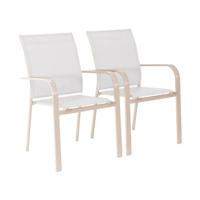 sweeek - Stapelen tuinstoelen van aluminium en textileen (Set van 2)