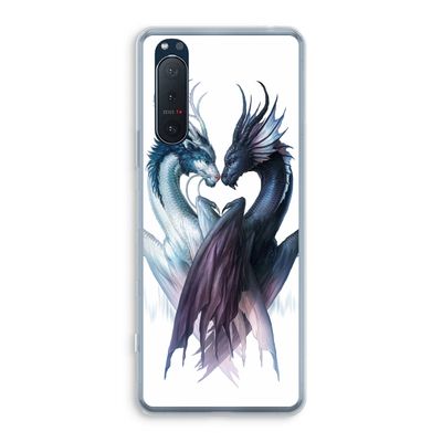 Yin Yang Dragons: Sony Xperia 5 II Transparant Hoesje