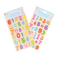 Stickervelletjes - 2x - 25x sticker cijfers 0-9- gekleurd - nummers - Stickers - thumbnail