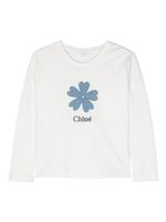 Chloé Kids t-shirt en coton biologique à logo imprimé - Blanc - thumbnail