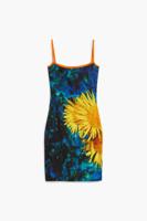 Zonnebloemen midi-jurk - BLUE - XL