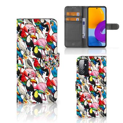 Samsung Galaxy M52 | Telefoonhoesje | Met pasjeshouder | Birds