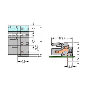 WAGO 232-838 Female behuizing (board) 232 Totaal aantal polen: 8 Rastermaat: 7.50 mm Inhoud: 25 stuk(s)