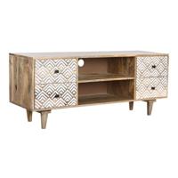 Tv-meubel DKD Home Decor 135 x 40 x 55 cm Natuurlijk Wit Mangohout
