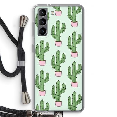 Cactus Lover: Samsung Galaxy S21 Transparant Hoesje met koord