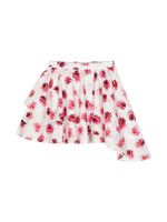 MSGM Kids jupe drapée à fleurs - Blanc - thumbnail