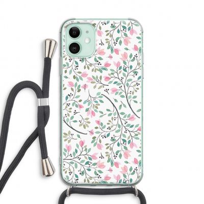 Sierlijke bloemen: iPhone 11 Transparant Hoesje met koord