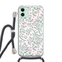 Sierlijke bloemen: iPhone 11 Transparant Hoesje met koord