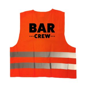 Bar crew / personeel vestje / hesje oranje met reflecterende strepen voor volwassenen