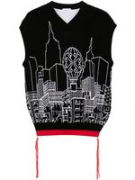 Off-White intarsia-knit sleeveless jumper - Noir - thumbnail