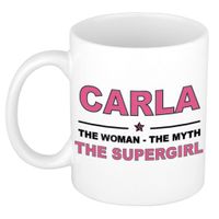 Carla The woman, The myth the supergirl cadeau koffie mok / thee beker 300 ml - thumbnail