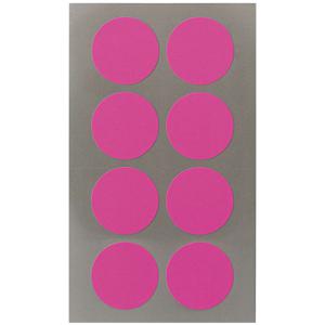 Hobby stickers - 32x stuks - D25 mm - neon roze ronde stickers - Kantoor stickers - Scrapbook