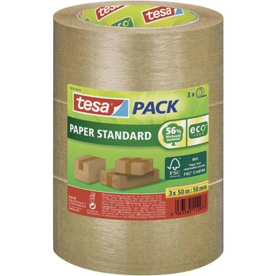 tesa STANDARD ecoLogo® 58292 Pakband Bruin (l x b) 50 m x 50 mm 3 stuk(s)