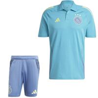 adidas Ajax Polo Trainingsset 2024-2025 Lichtblauw Blauw Geel - thumbnail