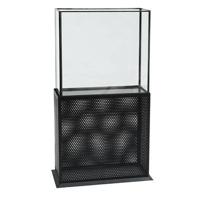 PTMD Sita Black metal lantern with glass rectangle L - thumbnail