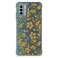 Nokia G22 Case Gouden Bloemen - thumbnail