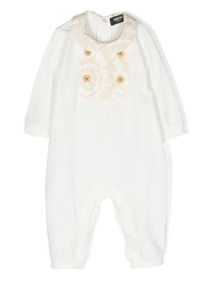 Versace Kids barboteuse à imprimé baroque - Blanc Versace Kids barboteuse à imprimé baroque - Blanc