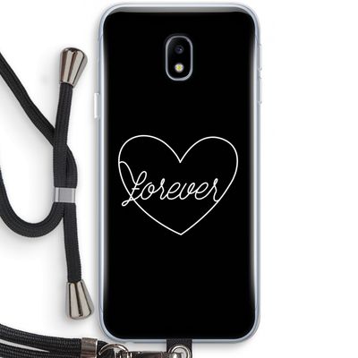 Forever heart black: Samsung Galaxy J3 (2017) Transparant Hoesje met koord