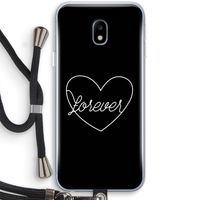 Forever heart black: Samsung Galaxy J3 (2017) Transparant Hoesje met koord