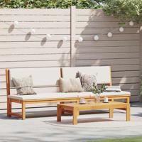 Ligstoel met kussen Bruin 200 x 57 x 75cm Massief acaciahout