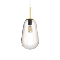 Lyora Glazen hanglampPear Medium Ø 22cm goud met helder glas - 8672