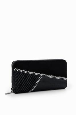 Grote portemonnee met patch - BLACK - U