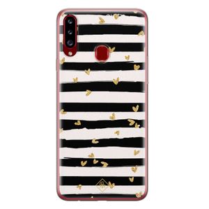 Samsung Galaxy A20s siliconen telefoonhoesje - Hart streepjes