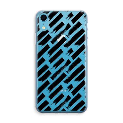 Zwarte vegen: iPhone XR Transparant Hoesje