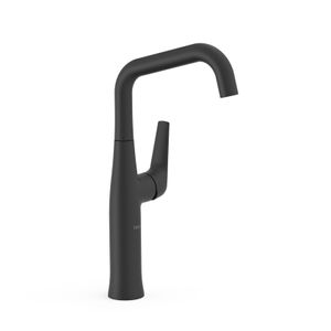 Wastafelkraan Tres Fuji | Opbouw | Mengkraan | Hoog model | 1-hendel | Zwart mat