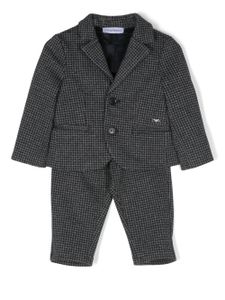 Emporio Armani Kids costume à motif pied-de-poule et pièces - Gris