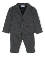 Emporio Armani Kids costume à motif pied-de-poule et pièces - Gris