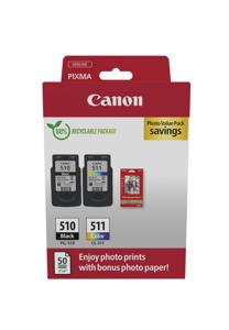 Canon Inktcartridge PG-510/CL-511 Photo Value Pack Origineel 2-pack Zwart, Chroma Optimizer, Magenta, Geel 2970B017