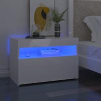Nachtkastjes 2 st LED-verlichting 60x35x40 cm hoogglans wit