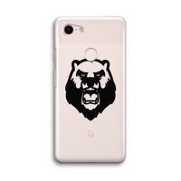 Angry Bear (black): Google Pixel 3 Transparant Hoesje