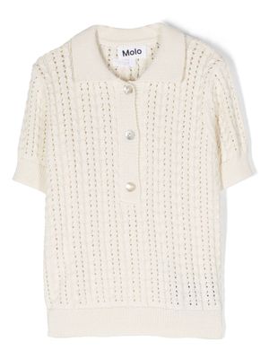 Molo t-shirt Gretel en maille ajourée - Blanc