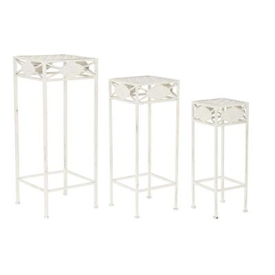 Set van 3 tafels Home ESPRIT Wit 30 x 30 x 70 cm (3 Onderdelen)